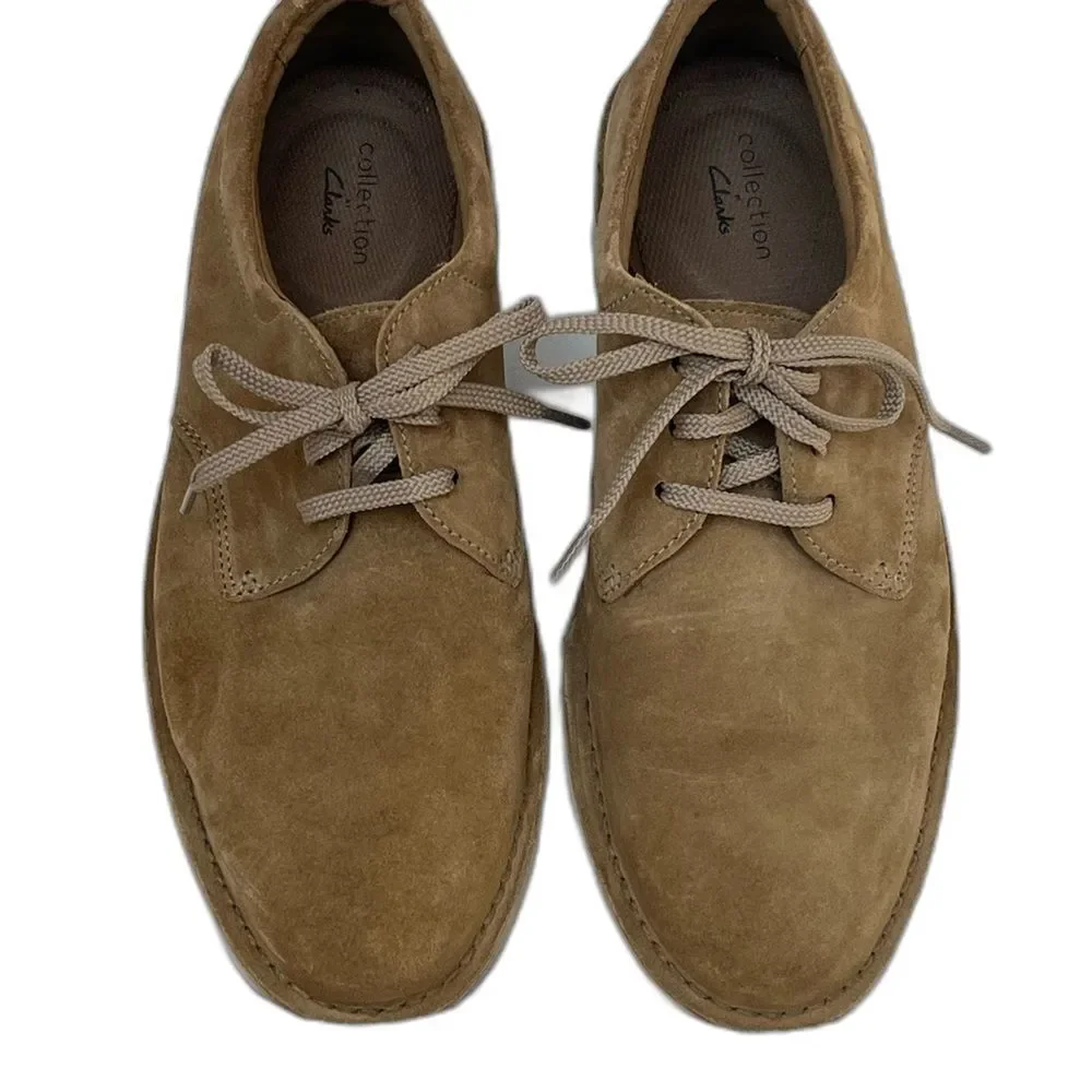 Clarks Men's Forge Vibe Tan Suede Leather Casual Oxford Shoe Size 10.5